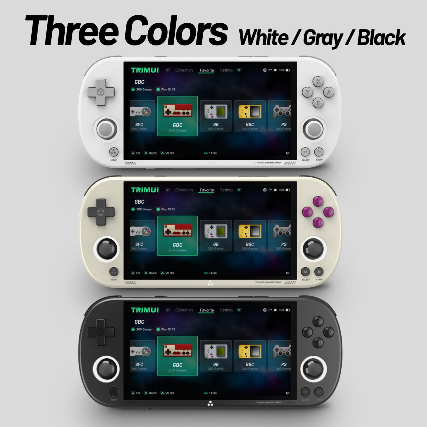 Trimui Smart Pro Retro Handheld Game Console - Three Colors
