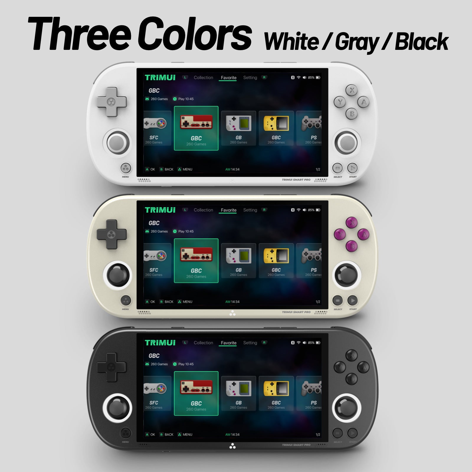 Trimui Smart Pro Retro Handheld Game Console - Three Colors